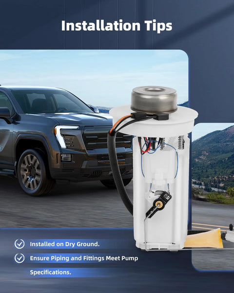 Dodge Dakota Fuel Pump Assembly Replacement For 2000-2003 2.5L L4 3.9L V6 4.7L V8 Crew Cab Pickup 24 Gallon Tank Replaces E7128MN