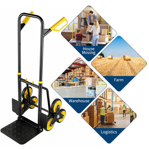 Stair Climbing Dolly For Heavy Loads, Rugged Hand Truck With 770 Lb Capacity in use for house moving and warehouse logistics
