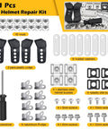 61 Piece Hockey And Football Helmet Repair Kit With J Clips R Clips Gaskets Nuts Screws Chin Strap Adapters And Screwdriver
