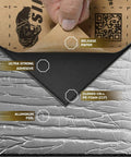 Heavy Duty Car Sound Deadening And Thermal Insulation Sheet 157 Mil Thick Closed Cell Pe Foam Wrapped In Aluminum Foil Cover showing adhesive layer and release paper.