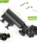 Heavy Duty Golf Push Cart Umbrella Holder 180 Degree Adjustable Clamp showing size dimensions and components