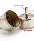 Close-up view of Pro Build 77mm Diamond Lapidary Drill Bit Core Saw Tool For Gemstone Jewelry Making with measurements.