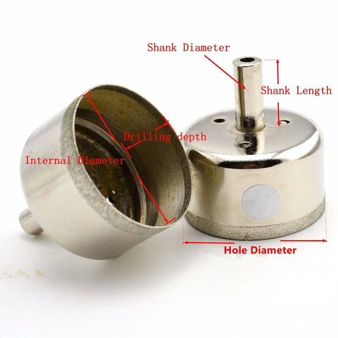 Close-up view of Pro Build 77mm Diamond Lapidary Drill Bit Core Saw Tool For Gemstone Jewelry Making with measurements.
