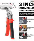 Two Piece Sheet Metal Hand Seamers With Five Blade Pipe Crimper And Three Inch Offset Jaw Bender, ergonomic handle, steel construction