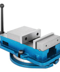 Heavy Duty Six Inch Milling Vise With Swivel Base And Tough As Nails Jaw Clamp For CNC Mill Lockdown Bulletproof Stability, blue with swivel feature