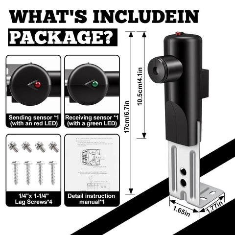 Garage Door Safety Sensor Replacement Kit For Genie And Overhead Door Openers Made After 1993 Includes Sender Receiver And Mounting Brackets For Reliable Beam Safety And No Fuss Install With Auto Reversal