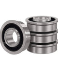 3/4 Inch By 1-3/8 Inch Flange Ball Bearings Kit For Lawn Mower Front Wheel With E Clips Washers And Hub Caps Rugged Heavy Duty Chrome Steel Bearings