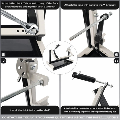 Beefy Motorcycle Engine Stand For Vertical Single Cylinder 2 Stroke And 4 Stroke Engines Eight Angle Adjustable Mount installation