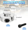 16mm Bore Double Split Shaft Collar With 35mm Outer Diameter And 12mm Thickness Aluminum Alloy Locking Collar Clamp Includes Set Screw And Hex Wrench Industrial Grade Pack Of 2 For Machine Tools Conveyors Auto Assembly Lines