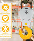 4 Pack 1 Ton Swivel Pulley Hook Heavy Duty Snatch Block Set With 360 Degree Rotation And Dual Bearings For Five Eighths Inch Wire Rope Hoisting And Construction Lifts, yellow hook