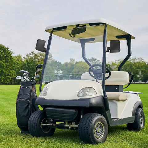 Golf cart with Adjustable Golf Cart Side Mirror Set With Wide 6.3 By 5.2 Inch HD Glass Durable Plastic Housing Weatherproof