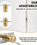 Two Pack Adjustable Ball Door Catches for Internal and Closet Doors, Near Silent Close Latch Hardware, adjustable height view