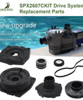 Drivetrain Upgrade Kit for 1-HP Pool Pumps SPX2607CKIT Replacement parts including seal plate, gaskets, and pump seal.