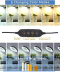 10X Magnifying Desk Lamp With 96 LEDs, 5 Inch Real Glass Lens, Stepless Dimming And 6 Color Modes, brightness levels display