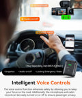 Driver using Dual Dash Cam For Your Ride With 5G WiFi Front 2.7K And Interior 1080P showing voice control features.
