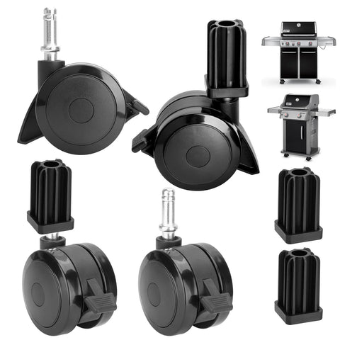 Locking Caster With Insert Replacement Wheel Set For Genesis E-310 E-320 S-310 S-330 And Spirit E-210 E-310 Grills 4 Pack
