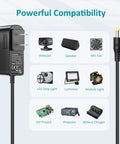 24V 1.5A Power Supply Adapter 100-240V AC To DC 5.5mm x 2.1mm Plug And Play Center Positive, Replacement Charger with compatible devices