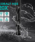 Five Eighth Inch Cobalt Drill Bit For Metal And Hardened Steel Built Tough For Pro Jobs Industrial Grade M35 Cobalt High Speed Steel With TiAlN Coating Three Flat Shank Half Inch Shank Six Inch Total Length Heat Resistant Durable Drill Bit with water resistance features