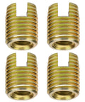 Premium 20-Pack Carbon Steel Thread Inserts For Rails And Home Gear! M4 self tapping fasteners in a yellow zinc plated finish.