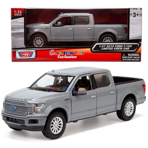 Ford F150 Limited Crew Cab Diecast Model Truck One Twenty Four Scale Abyss Gray With Opening Doors And Detailed Interior