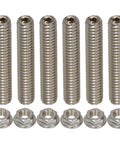 Built Bombproof Small Block Chevy Valve Cover Stud Kit Using Slick 304 Stainless Steel Polished Finish With Locking Nuts, 8 pieces