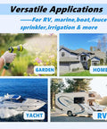 Image showing Self Priming 110V Diaphragm Water Pump With 4.0 GPM At 45 PSI, Automatic On Demand used in garden, home, yacht, and RV.