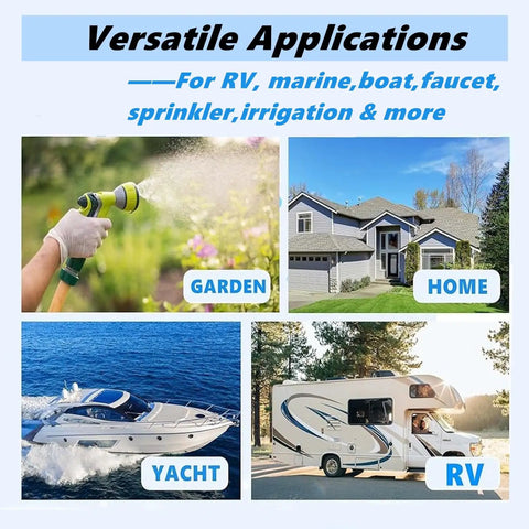 Image showing Self Priming 110V Diaphragm Water Pump With 4.0 GPM At 45 PSI, Automatic On Demand used in garden, home, yacht, and RV.