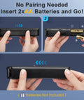 Two Pack Universal Smart TV Remote Replacement for All Models Backup Remotes showing easy battery insertion, batteries not included