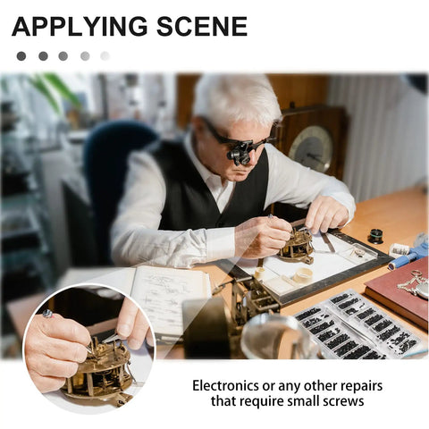 Person using 630 Pcs Tiny Micro Repair Screw Kit Pocket Sized With 18 Sizes Micro Screws Mini Screwdriver And Tweezers on electronics