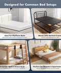 Rock Solid King Bunkie Board 76 By 80 Inches Black Low Profile under mattress support for platform and slatted bed frames.