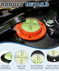 Nexarelle 3pcs Round Bubble Level D:48.9mm, H: 9.2mm Black/Green showing clear scale reading and built-in mounting holes.