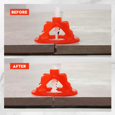 Tile Leveling System 1/8 Inch With 300 Spacers And 100 Red Cap Clips For Professional Ceramic Tile And Stone Installation precision gap