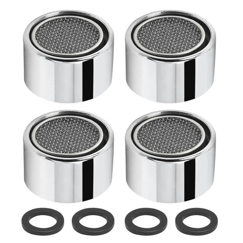 4 Pack Universal 55/64 Female Thread Faucet Aerator, Solid Brass Build For Kitchen And Bath Sinks, Gonna Love How This Setup Kills Splashing And Amps Up Your Water Flow