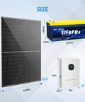 Complete 10 Kw Whole House Off Grid Solar Kit With 15 36 Kwh LifePo4 Battery And 4920 Watt Panels size specifications and dimensions.