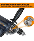 Heavy Duty 9A Handheld Concrete Mixer Drill Mixer With Spade Handle Variable Speed Mud Cement Mixer and double gear mechanism