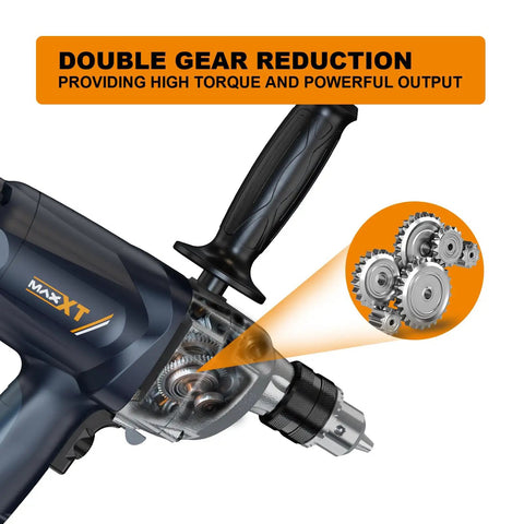 Heavy Duty 9A Handheld Concrete Mixer Drill Mixer With Spade Handle Variable Speed Mud Cement Mixer and double gear mechanism