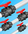 1 Inch Union Ball Valve 2 Pack Full Port UPVC SCH 80 Water Shut Off Valve With Double True Union Slip Socket Connection displayed