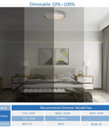 LED Flush Mount Ceiling Light 3000K Warm White, 2110 Lumens, dimmable in modern bedroom setting image.