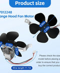 Heavy Duty Beefy Range Hood Motor Replacement For 97012248 Two Speed 120V CCW Rotation 7 Inch Blade Pigtail Fits Broan And Nutone