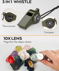 Upgrade Geology Rock Hammer Kit Bundle with whistle compass and loupe for rock hounding and prospecting
