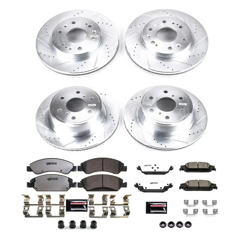 Cadillac Escalade 2015 To 2020 And Chevrolet Silverado 1500 2014 To 2018 Front And Rear Brake Kit With Z36 Carbon Fiber Ceramic Pads
