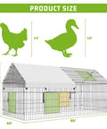 Durable Metal Chicken Coop 86 By 40 By 40 Inch With Waterproof Cover Walk In Poultry Cage Outdoor Backyard Farm Enclosure