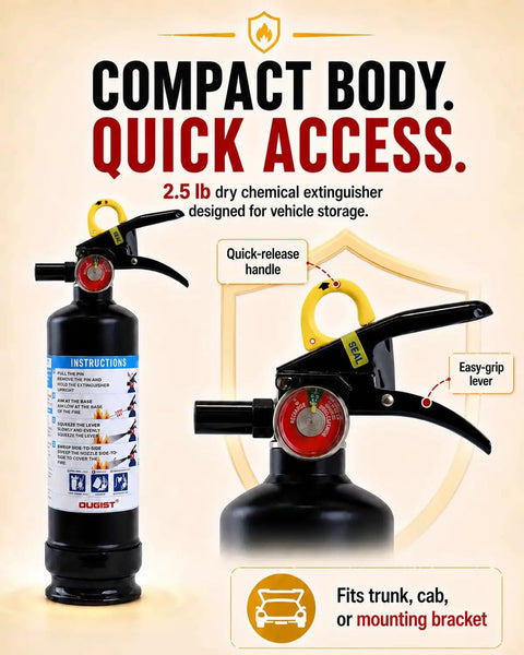 Road Ready 2.5 Lb Dry Chemical Car Fire Extinguisher With 1A 10B C Rating And Smooth Operator Handle For Fast Lane Emergencies That Really Got Your Back On Long Drives Without Any Major Hiccup Or Stress