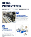 Compact Toilet Paper Making Machine Kickstart Your Biz With Smooth Tissue Production Line Easy Setup For Small Shops And Commercial Ventures Custom Cores, showing embossing rollers and various specifications.