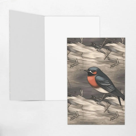 Blank 4x6 Greetings Card With Envelopes Featuring Graphite Barn Swallow Artwork Thank You Notes For All Occasions On White 15pt Card Stock