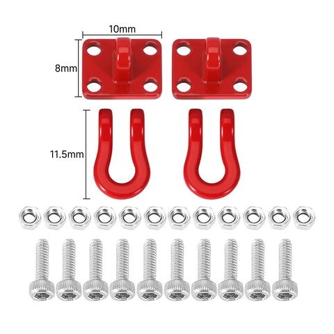 Metal Tow Hook Set For SCX24 TRX4M One Twenty Fourth And One Eighteen RC Crawlers Four Piece Recovery Hook Kit with screws
