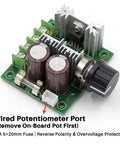 Beefy PWM DC Brushed Motor Speed Controller For 12V To 40V Systems With 8A Rated And 10A Peak, 400W Capacity circuit board close-up