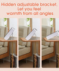 Portable PTC Ceramic Space Heater That Cranks Out Quick Heat In 3 Seconds, Compact Desk Warmer on adjustable table bracket