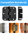 10 Pack 3.5 Inch Door Hinge Shims For Interior Doors Easy Gap Filler And Alignment Spacers To Fix Air Leaks Sticking Or Misaligned Doors Trimable Hinge Spacers Repair Kit DIY Friendly No Hassle Quick Fix, showing black shim and hinge set with installation examples.