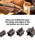 Four sizes of star shape leather cutting dies set made from alloy steel for crafting with leather, EVA foam, and clay.